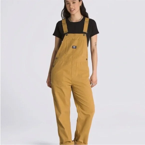Vans mustard denim overalls Small - Picture 2 of 10